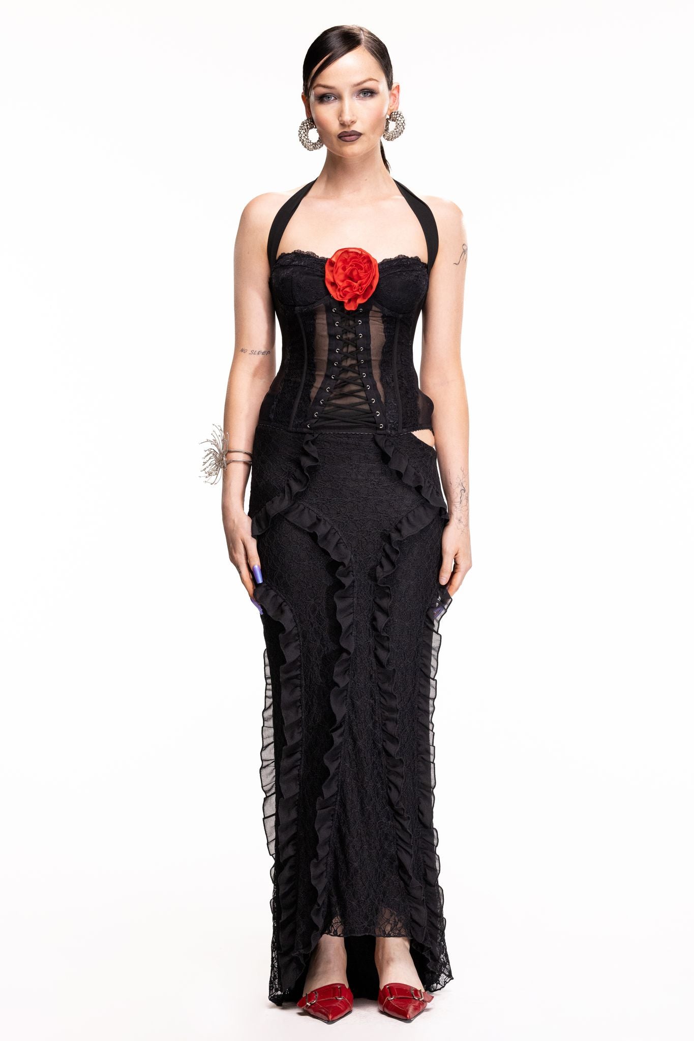 REGINA ROMANTICO ブラックチュールドットキャスケト Kaelle Corset - Black – THE KRIPT