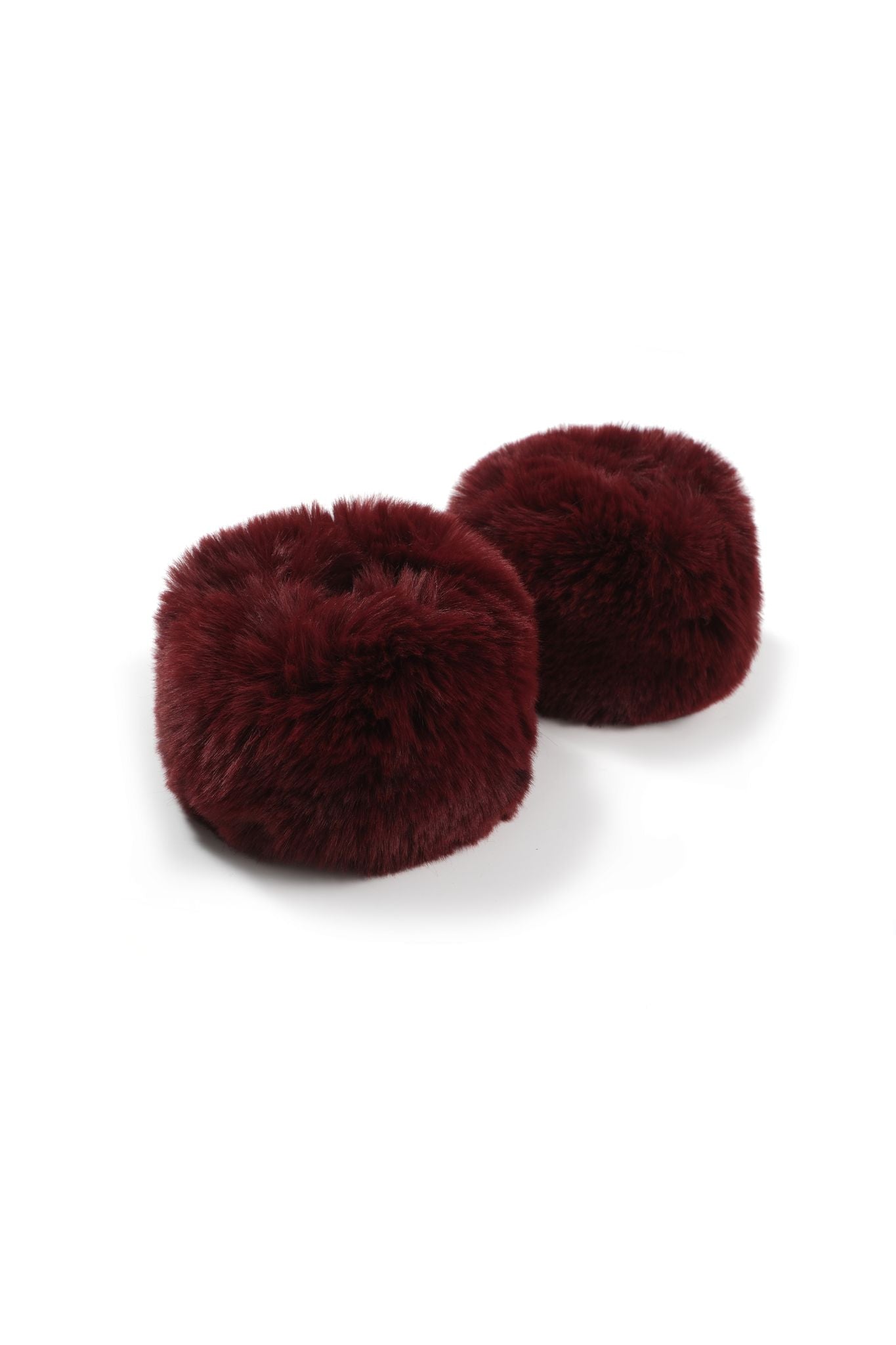 Minkra Faux-Fur Cuffs - Burgundy