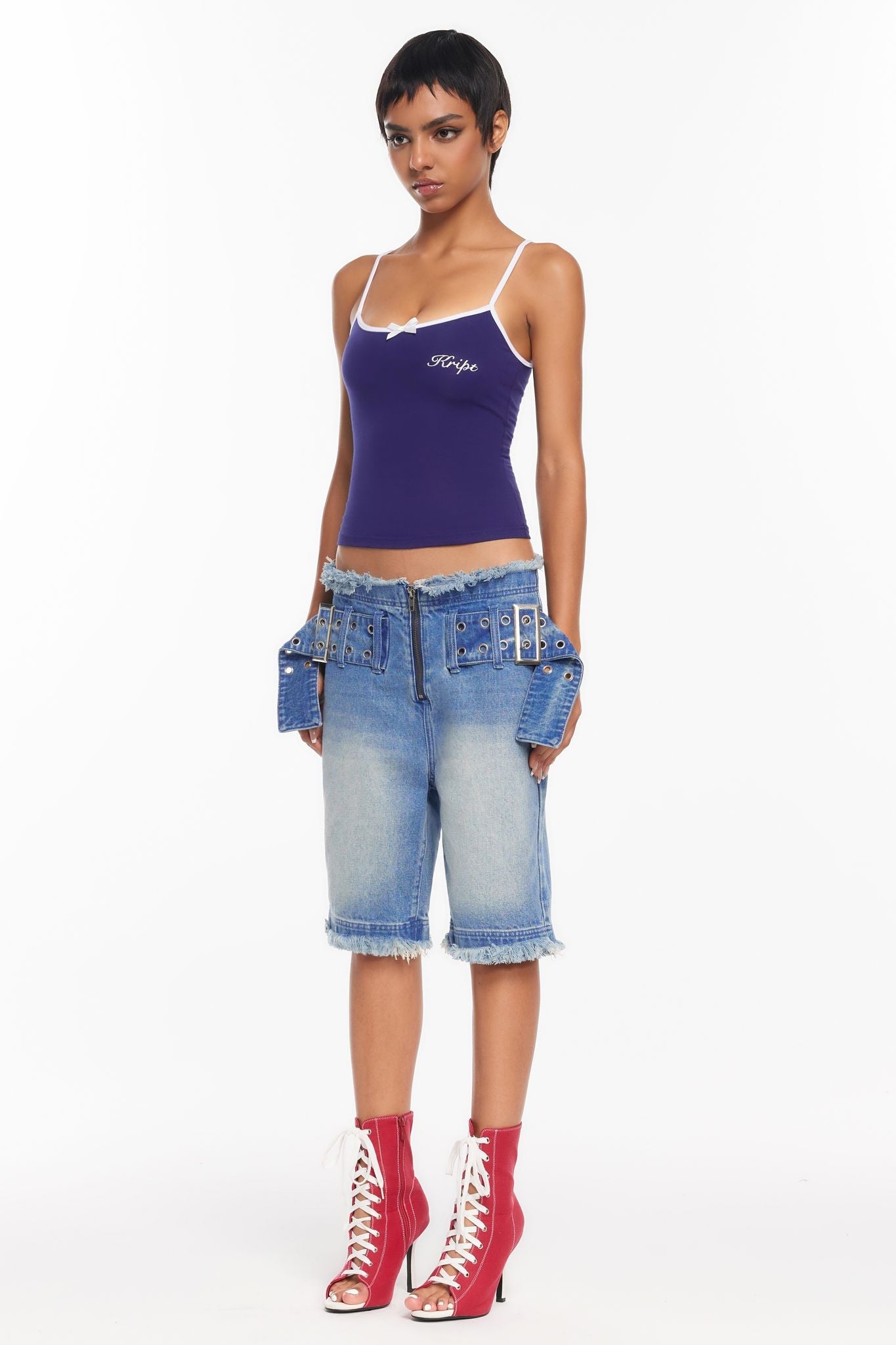 Bibiy ROSETTE TANK TOP NAVY ローズ タンクトップ Jordan Tank Top - Navy – THE KRIPT