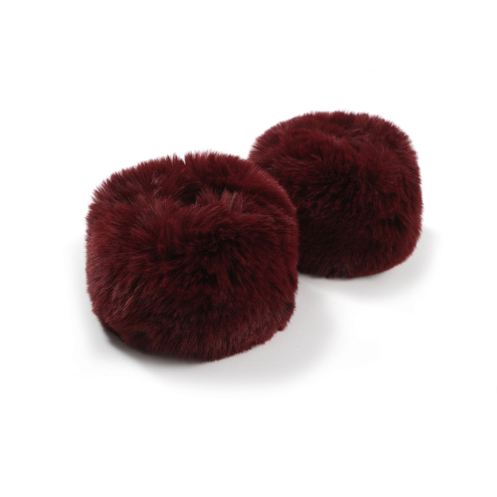 Minkra Faux-Fur Cuffs - Burgundy
