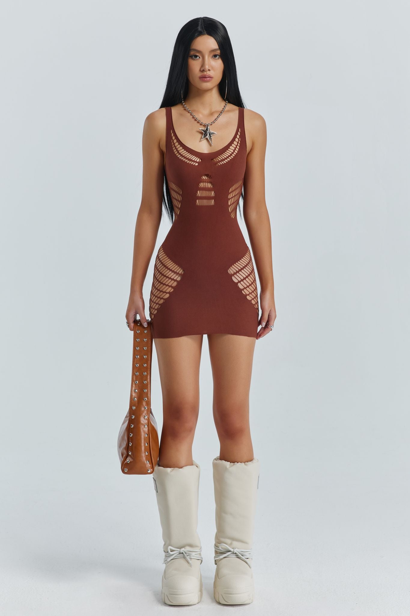 
                  
                    Dextra Dress - Brown
                  
                